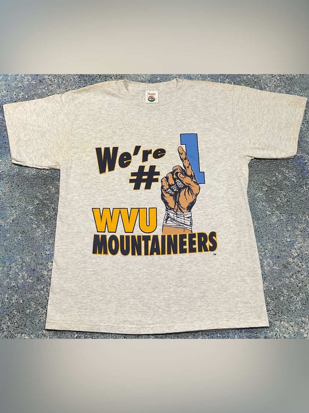 1993 Vintage WVU Mountaineers We’re #1 Graphic T Shirt Large College Football